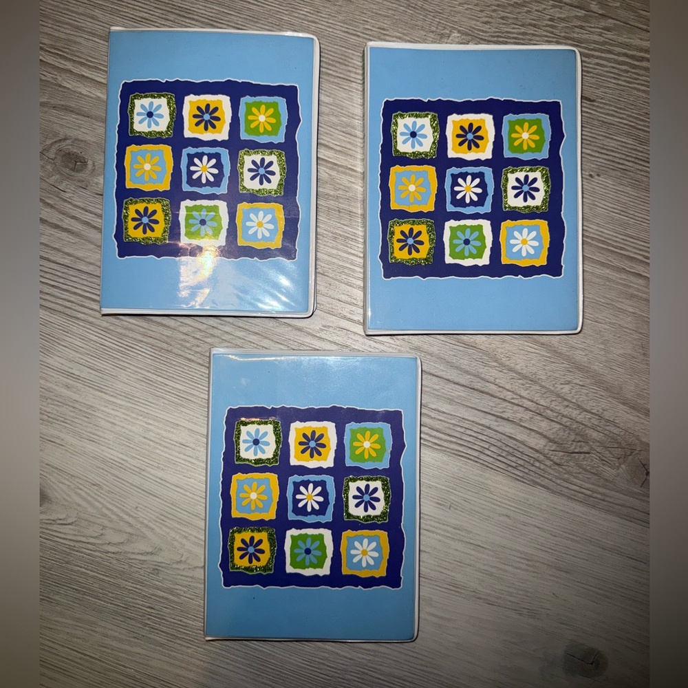 Set of Three Blue Floral Photo Albums